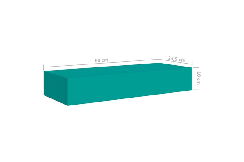 væghængte hylder med skuffe 2 stk. 60x23,5x10 cm MDF blå - Blå - Kurve & kasser