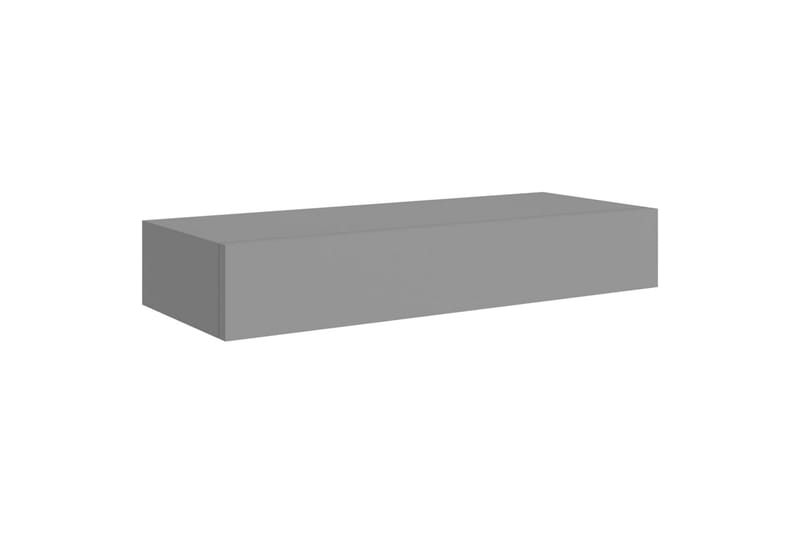 væghængte hylder med skuffe 2 stk. 60x23,5x10 cm MDF grå - Grå - Kurve & kasser