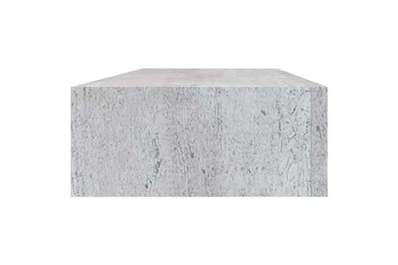 væghængte hylder med skuffe 2 stk. 60x23,5x10 cm MDF - Grå - Opbevaring - Opbevaring til småting - Kurve & kasser
