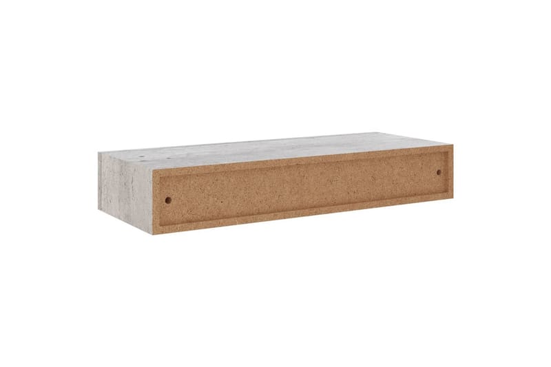 væghængte hylder med skuffe 2 stk. 60x23,5x10 cm MDF - Grå - Kurve & kasser