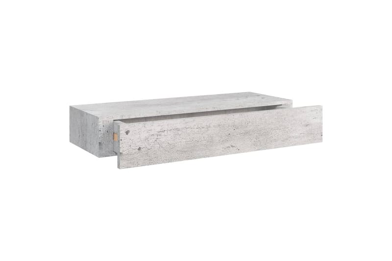 væghængte hylder med skuffe 2 stk. 60x23,5x10 cm MDF - Grå - Opbevaring - Opbevaring til småting - Kurve & kasser