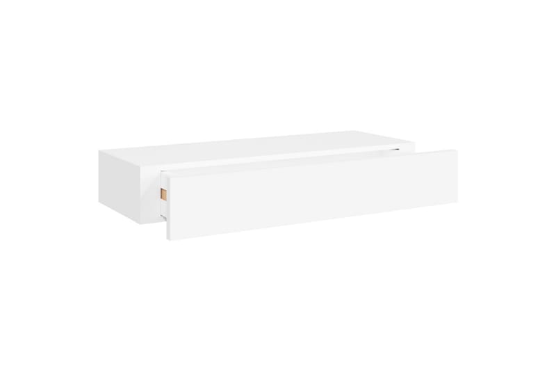 væghængte hylder med skuffe 2 stk. 60x23,5x10 cm MDF hvid - Hvid - Opbevaring - Opbevaring til småting - Kurve & kasser