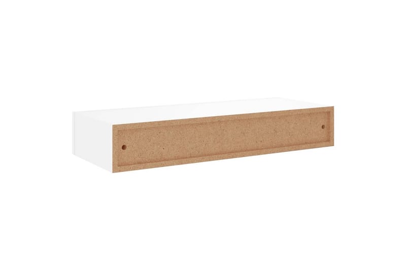 væghængte hylder med skuffe 2 stk. 60x23,5x10 cm MDF hvid - Hvid - Opbevaring - Opbevaring til småting - Kurve & kasser