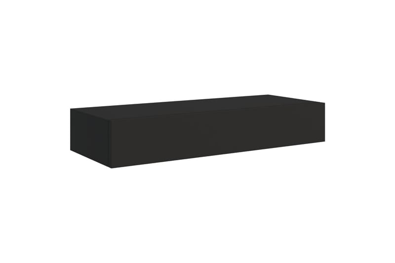 væghængte hylder med skuffe 2 stk. 60x23,5x10 cm MDF sort - Sort - Opbevaring - Opbevaring til småting - Kurve & kasser