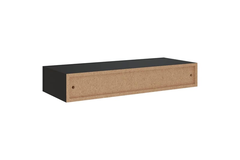 væghængte hylder med skuffe 2 stk. 60x23,5x10 cm MDF sort - Sort - Opbevaring - Opbevaring til småting - Kurve & kasser