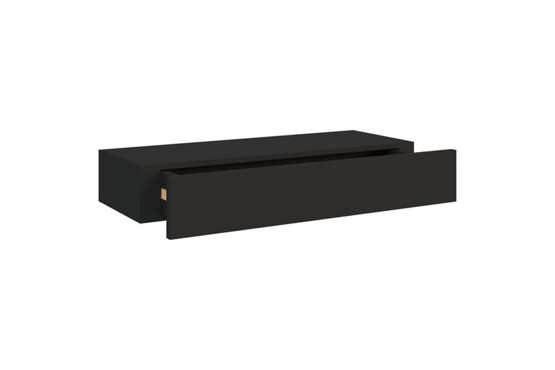 væghængte hylder med skuffe 2 stk. 60x23,5x10 cm MDF sort - Sort - Opbevaring - Opbevaring til småting - Kurve & kasser