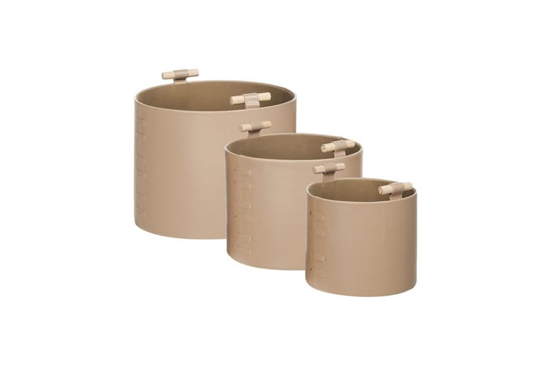Kurv Aram sæt af 3 Beige - Beige - Opbevaring - Opbevaring til småting - Kurve - Flettet kurv & rattankurv