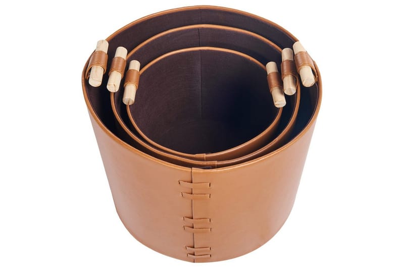 Kurv Aram sæt af 3 Brun - Brun - Opbevaring - Opbevaring til småting - Kurve - Flettet kurv & rattankurv