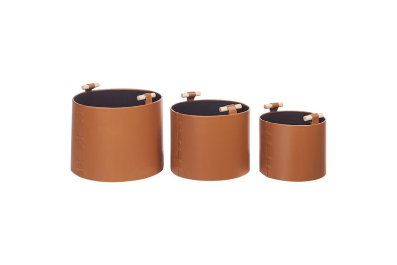 Kurv Aram sæt af 3 Brun - Brun - Opbevaring - Opbevaring til småting - Kurve - Flettet kurv & rattankurv