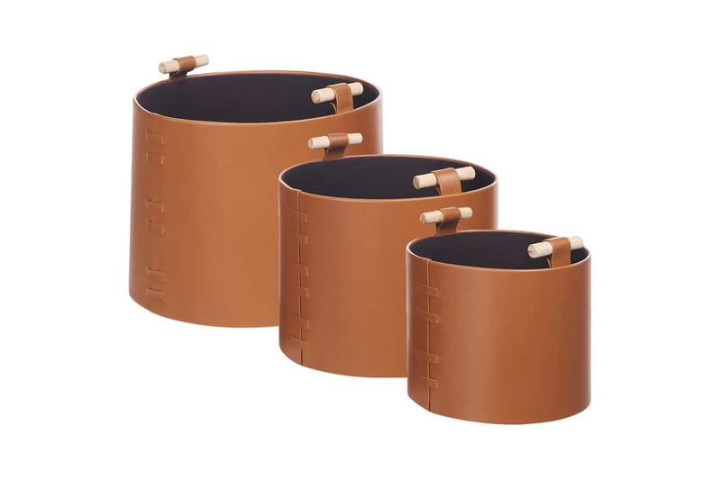 Kurv Aram sæt af 3 Brun, Brun