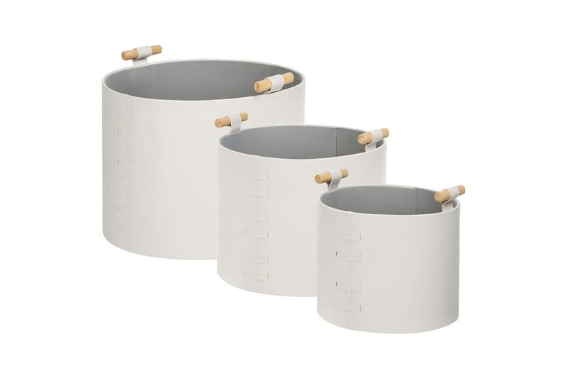 Kurv Aram sæt af 3 Hvid, Hvid