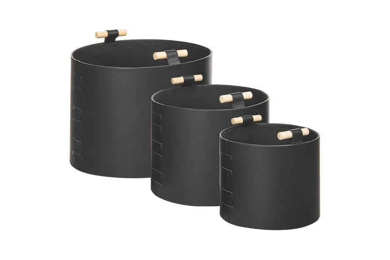 Kurv Aram sæt af 3 Sort, Sort