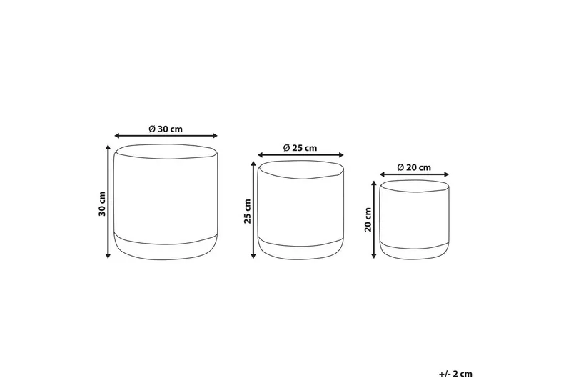 Kurv Basima sæt af 3 Beige, grå - Beige, grå - Opbevaring - Opbevaring til småting - Kurve - Flettet kurv & rattankurv