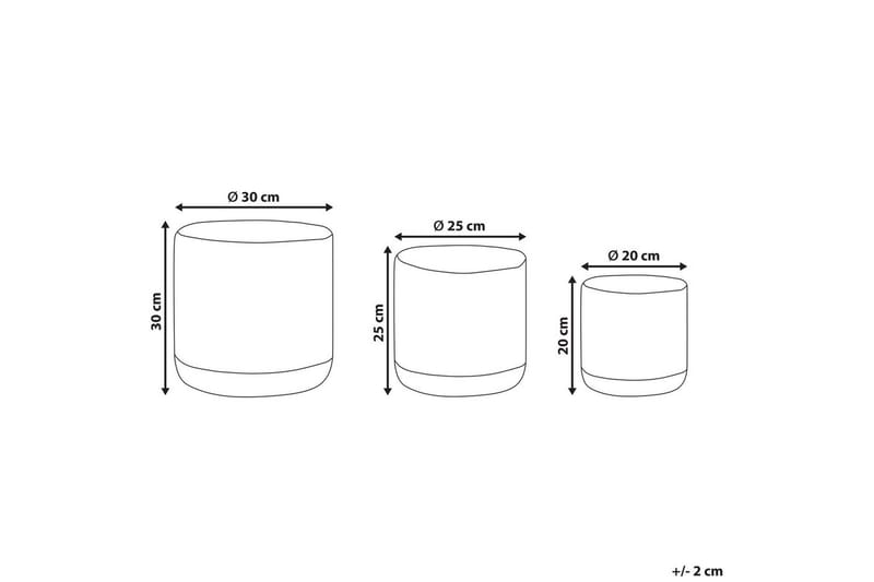 Kurv Basima sæt af 3 Beige, grå - Beige, grå - Opbevaring - Opbevaring til småting - Kurve - Flettet kurv & rattankurv