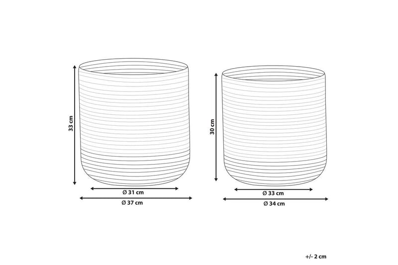 Kurv Bulanik sæt af 2 Beige, naturlig, lilla - Beige, naturlig, lilla - Opbevaring - Opbevaring til småting - Kurve - Flettet kurv & rattankurv
