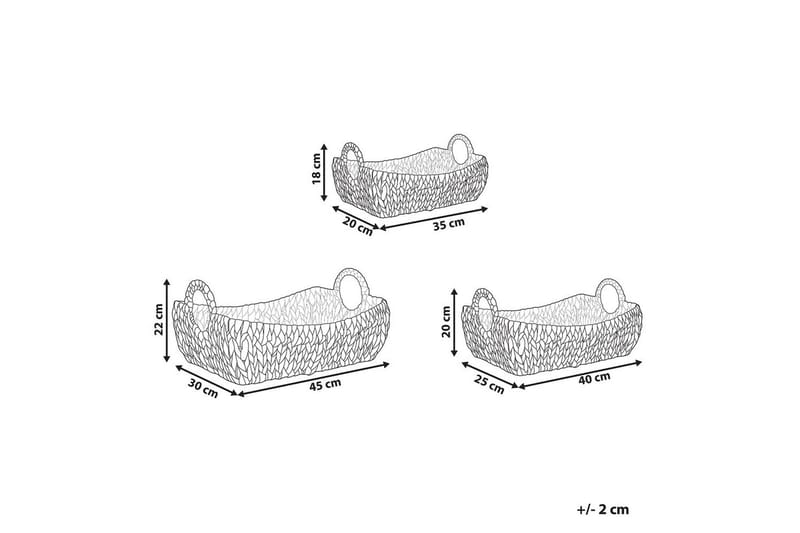 Kurv Campha sæt á 3 - Opbevaring - Opbevaring til småting - Kurve - Flettet kurv & rattankurv