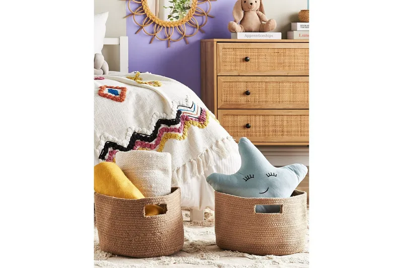 Kurv Chiniot sæt på 2 Beige/naturlig - Beige/naturlig - Opbevaring - Opbevaring til småting - Kurve - Flettet kurv & rattankurv