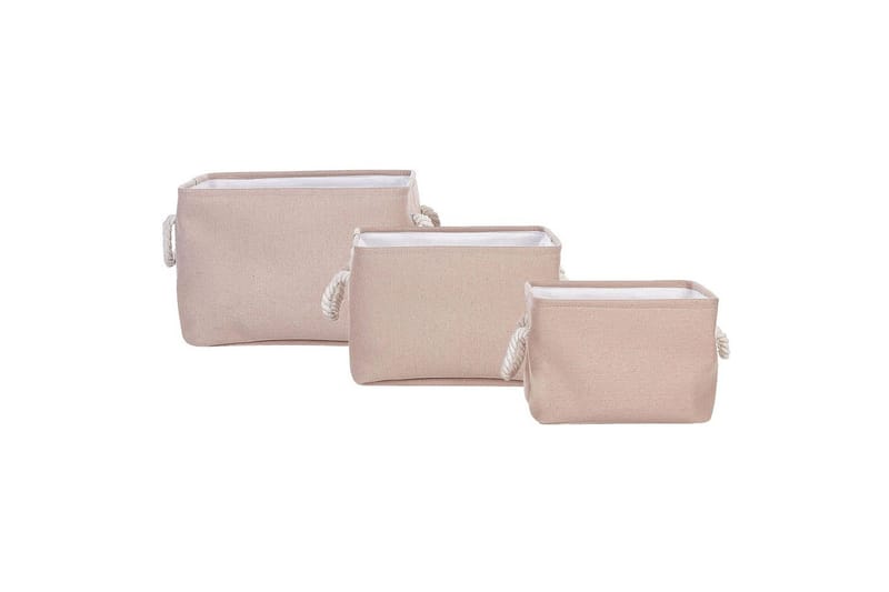 Kurv Darqab sæt á 3 Beige, hvid, Beige, hvid