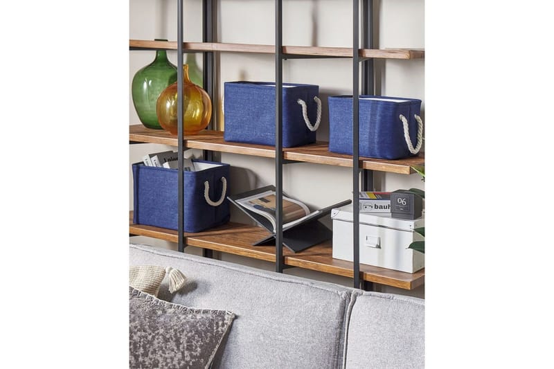 Kurv Darqab sæt á 3 Blå, Hvid - Blå, Hvid - Opbevaring - Opbevaring til småting - Kurve - Flettet kurv & rattankurv