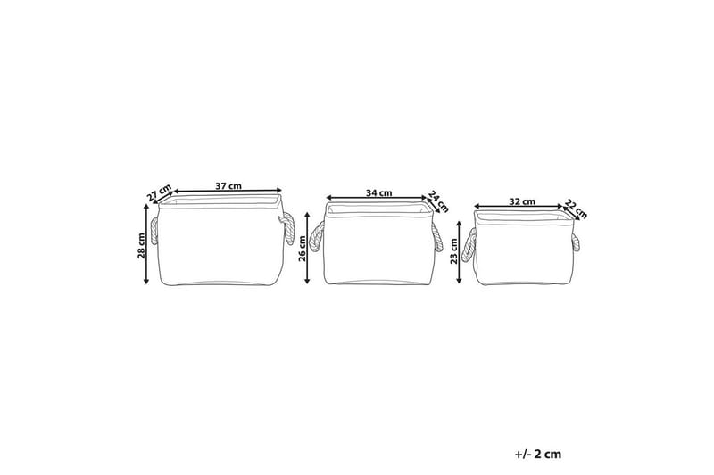 Kurv Darqab sæt á 3 Grøn, hvid - Grøn, hvid - Opbevaring - Opbevaring til småting - Kurve - Flettet kurv & rattankurv