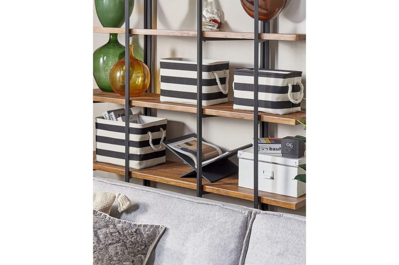 Kurv Darqab sæt á 3 Sort, Hvid - Sort, Hvid - Opbevaring - Opbevaring til småting - Kurve - Flettet kurv & rattankurv