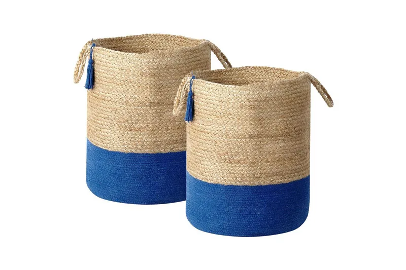 Kurv Gajar sæt af 2 Beige, marineblå, Beige, marineblå