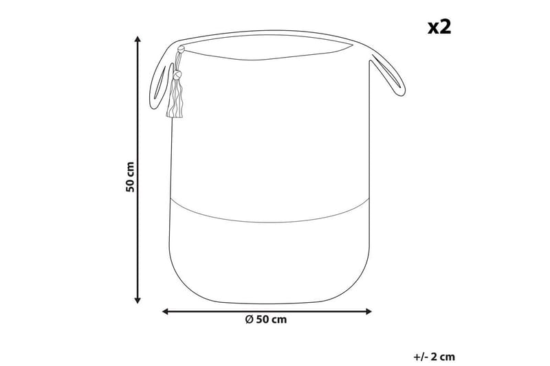 Kurv Gajar sæt af 2 Beige, marineblå - Beige, marineblå - Opbevaring - Opbevaring til småting - Kurve - Flettet kurv & rattankurv