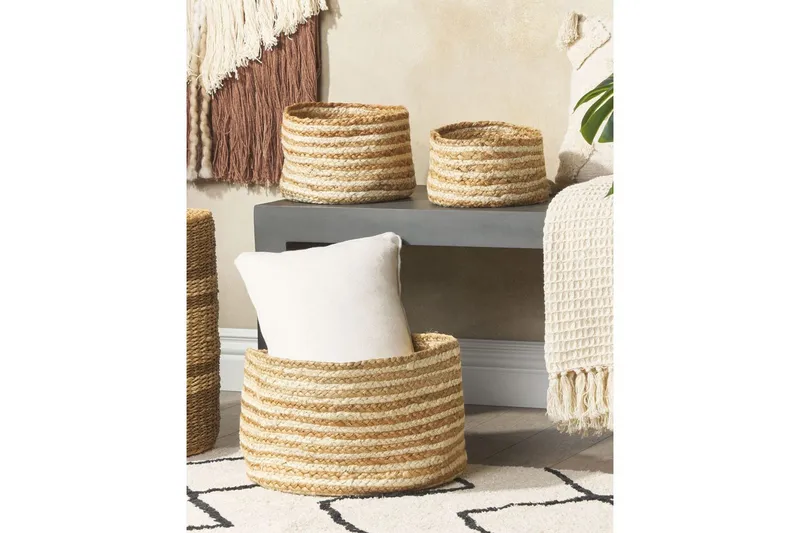 Kurv Kahu sæt af 3 - Opbevaring - Opbevaring til småting - Kurve - Flettet kurv & rattankurv