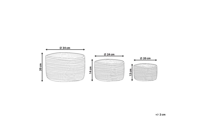 Kurv Kahu sæt af 3 - Opbevaring - Opbevaring til småting - Kurve - Flettet kurv & rattankurv