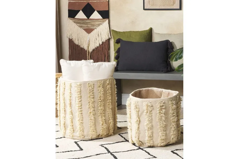 Kurv Kakki sæt af 2 - Opbevaring - Opbevaring til småting - Kurve - Flettet kurv & rattankurv