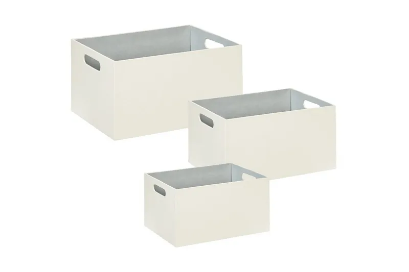 Kurv Larsa sæt af 3 Hvid, Hvid