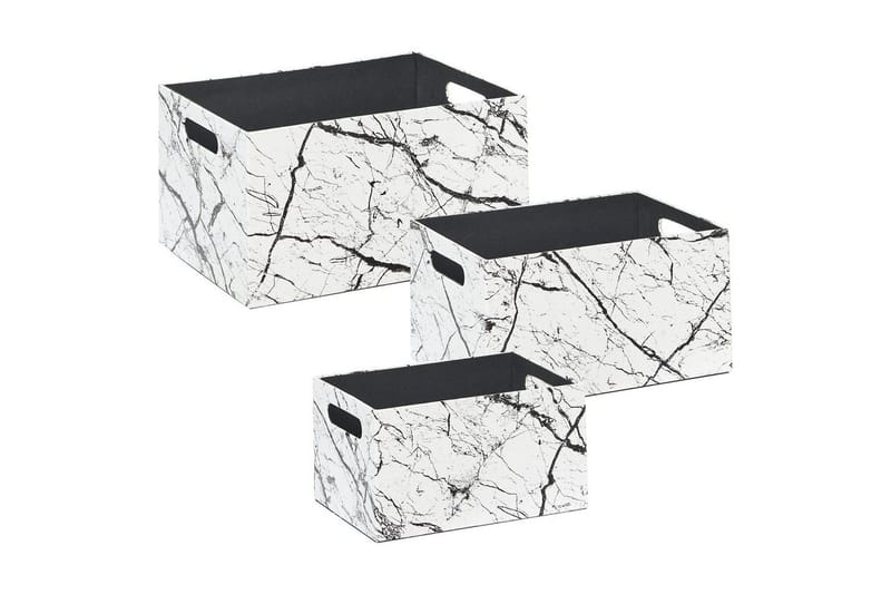 Kurv Larsa sæt af 3 Hvid/Sort, Hvid/Sort