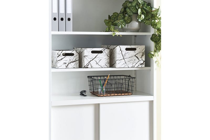 Kurv Larsa sæt af 3 Hvid/Sort - Hvid/Sort - Opbevaring - Opbevaring til småting - Kurve - Flettet kurv & rattankurv