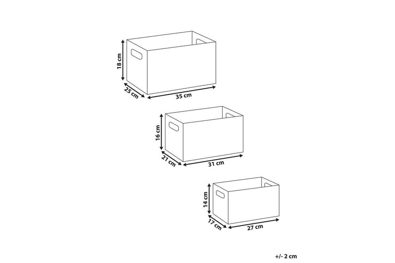 Kurv Larsa sæt af 3 Hvid/Sort - Hvid/Sort - Opbevaring - Opbevaring til småting - Kurve - Flettet kurv & rattankurv