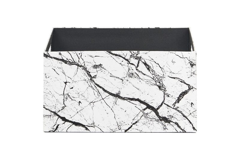 Kurv Larsa sæt af 3 Hvid/Sort - Hvid/Sort - Opbevaring - Opbevaring til småting - Kurve - Flettet kurv & rattankurv