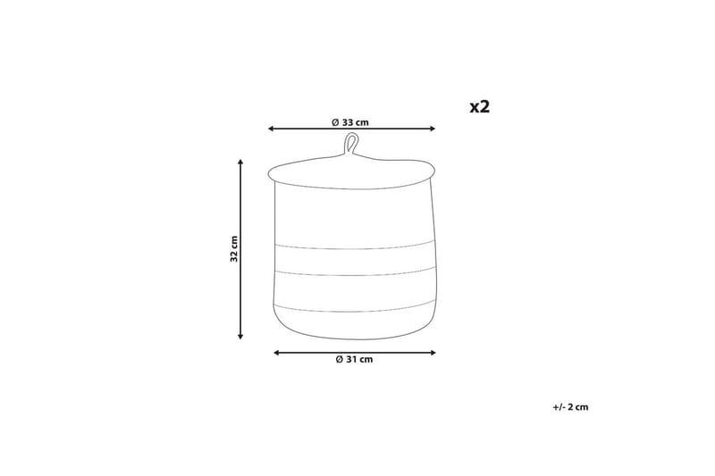 Kurv Silopi sæt af 2 Beige, Orange - Beige, Orange - Opbevaring - Opbevaring til småting - Kurve - Flettet kurv & rattankurv
