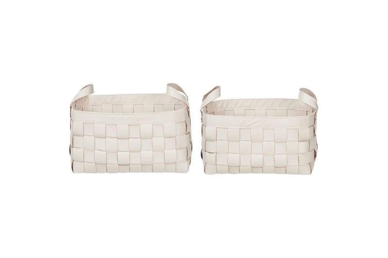 Kurv Sippar sæt af 2 Hvid - Hvid - Opbevaring - Opbevaring til småting - Kurve - Flettet kurv & rattankurv
