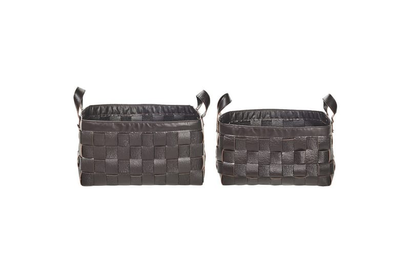 Kurv Sippar sæt af 2 Mørkebrun - Mørkebrun - Opbevaring - Opbevaring til småting - Kurve - Flettet kurv & rattankurv