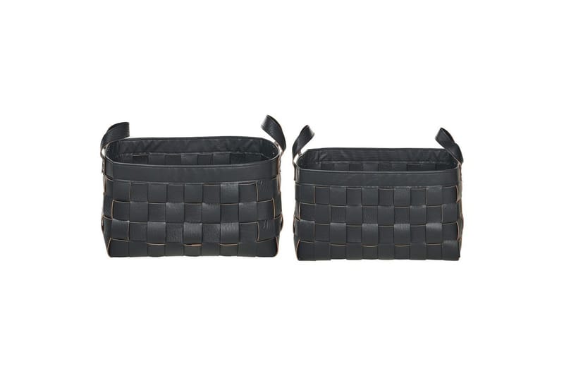 Kurv Sippar sæt af 2 Sort - Sort - Opbevaring - Opbevaring til småting - Kurve - Flettet kurv & rattankurv