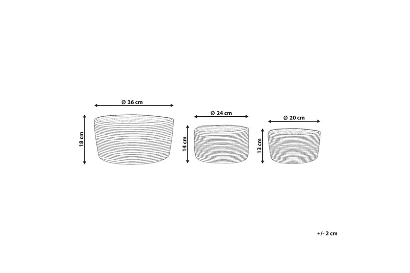 Kurv Tajori sæt om 3 - Opbevaring - Opbevaring til småting - Kurve - Flettet kurv & rattankurv