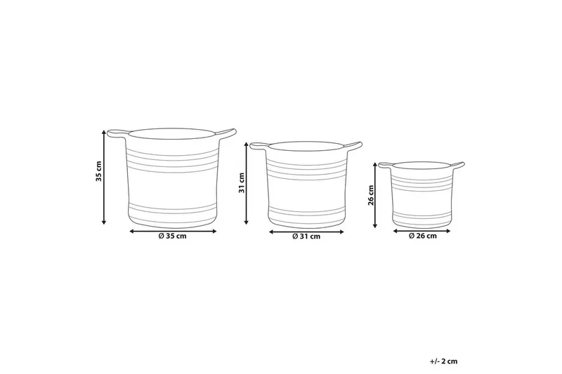 Kurv Zhob sæt af 3 - Opbevaring - Opbevaring til småting - Kurve - Flettet kurv & rattankurv