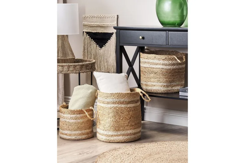 Kurv Zhob sæt af 3 - Opbevaring - Opbevaring til småting - Kurve - Flettet kurv & rattankurv