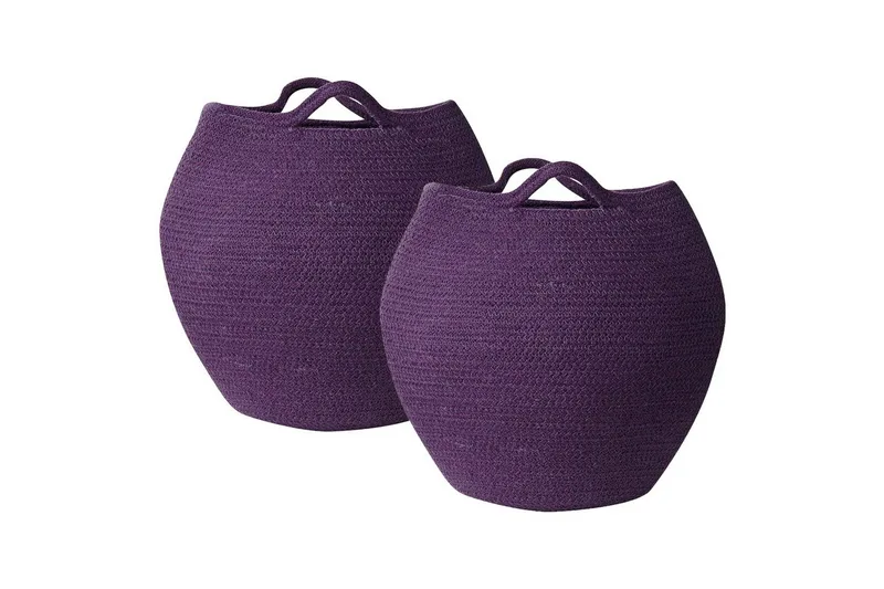 Kurv Panjgur sæt af 2 Violet - Violet - Opbevaring - Opbevaring til småting - Kurve - Flettet kurv & rattankurv