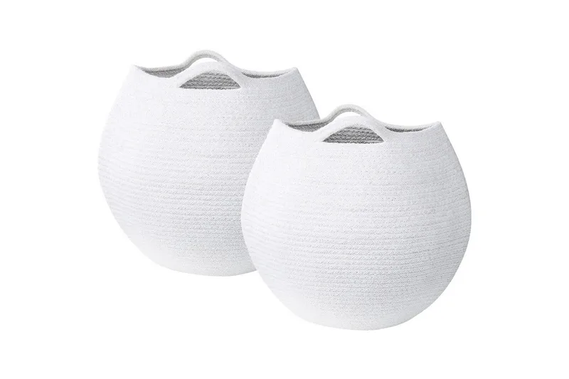 Kurv Panjgur sæt af 2 Hvid - Hvid - Opbevaring - Opbevaring til småting - Kurve - Flettet kurv & rattankurv