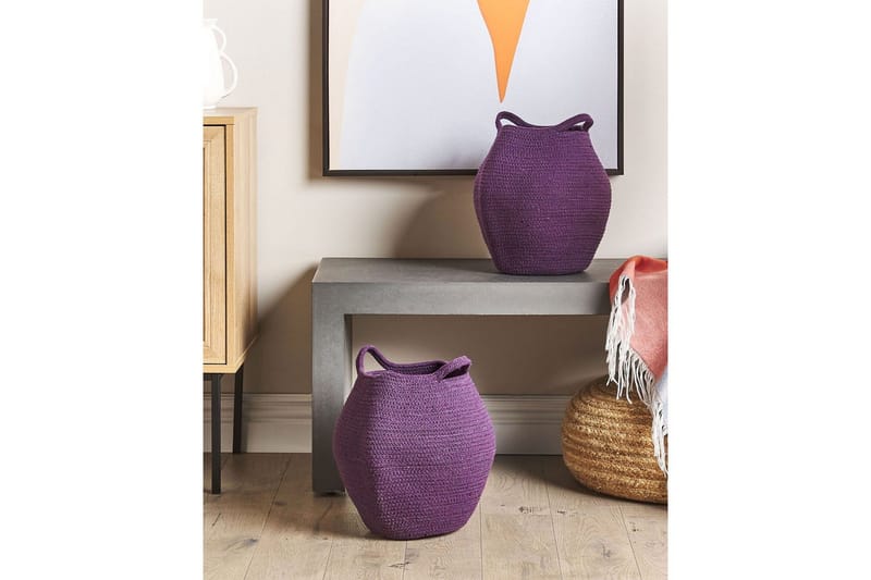 Kurv Panjgur sæt af 2 Violet - Violet - Opbevaring - Opbevaring til småting - Kurve - Flettet kurv & rattankurv
