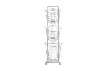 Ayapal Metalstativ 37 cm 3 Kurve - Hvid - Opbevaring - Opbevaring til småting - Kurve - Trådkurv