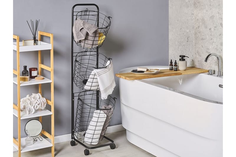 Ayapal Metalstativ 37 cm 3 Kurve - Sort - Opbevaring - Opbevaring til småting - Kurve - Trådkurv
