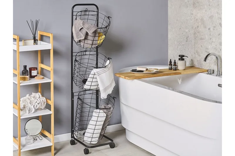 Ayapal Metalstativ 37 cm 3 Kurve - Sort - Opbevaring - Opbevaring til småting - Kurve - Trådkurv