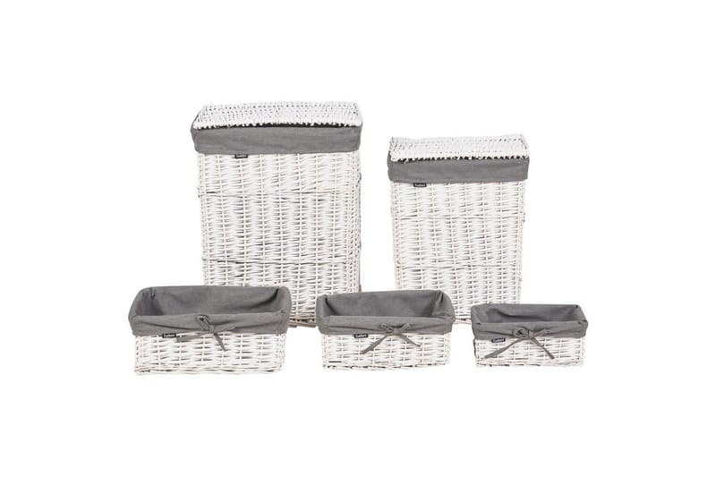 Vasketøjskurve Ella Grå/hvid, Grå/hvid