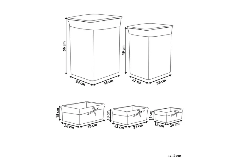 Vasketøjskurve Ella Grå/hvid - Grå/hvid - Hus & renovering - Køkken & bad - Badeværelse - Badeværelsestilbehør